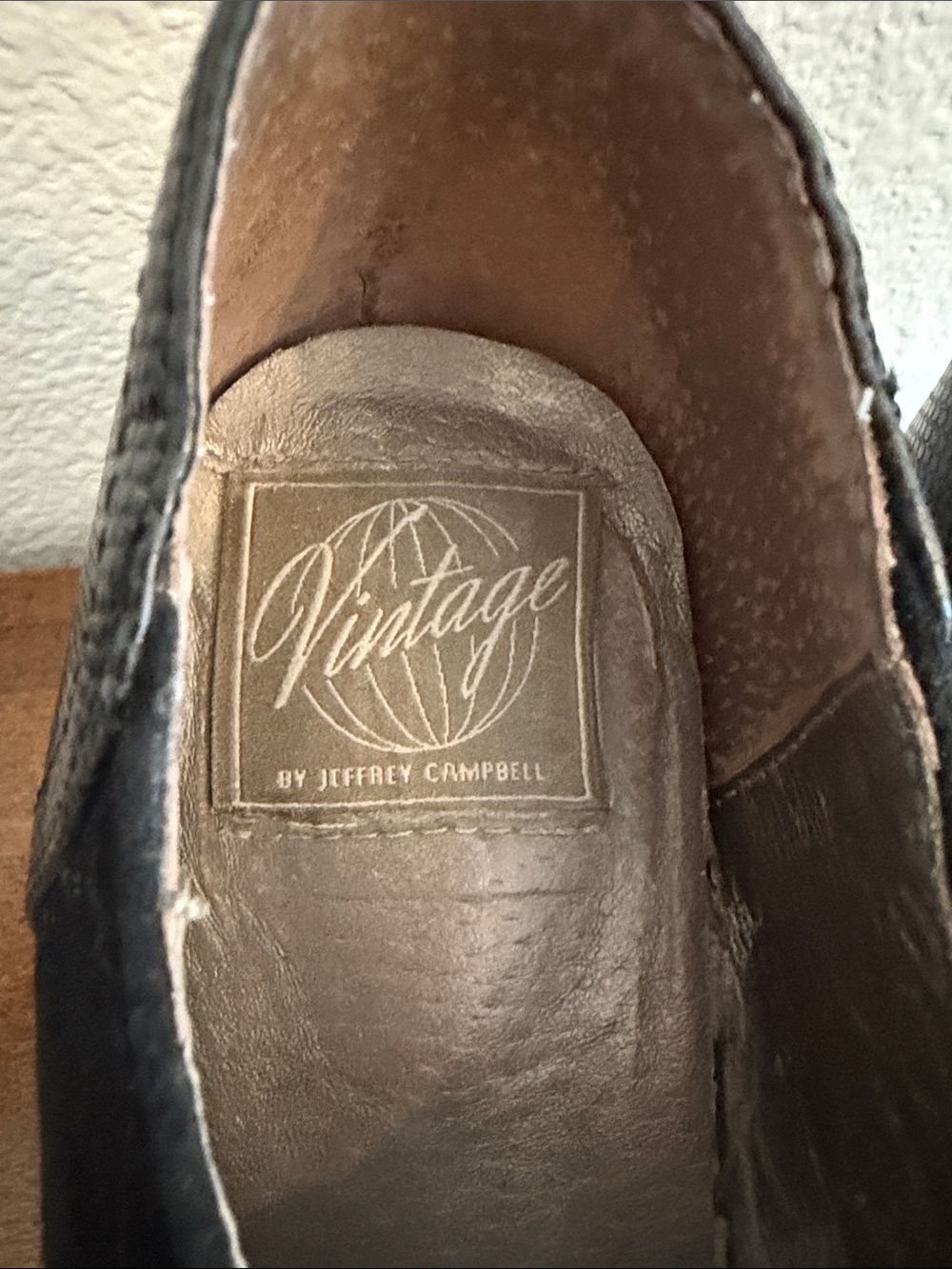 Jeffrey Campbell Vintage Black Suede Leather Wedge Mary Jane with Ribbon Tie 9 - Picture 4 of 10